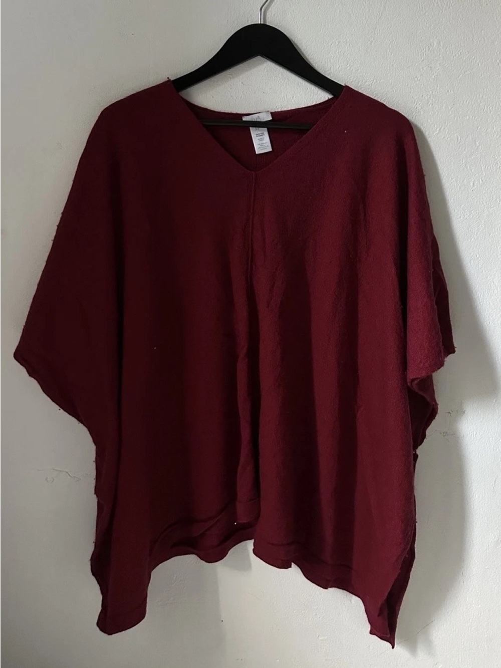 J Jill Merino Wool Tencel poncho cape sweater size OSFM OS lagenook topper wrap